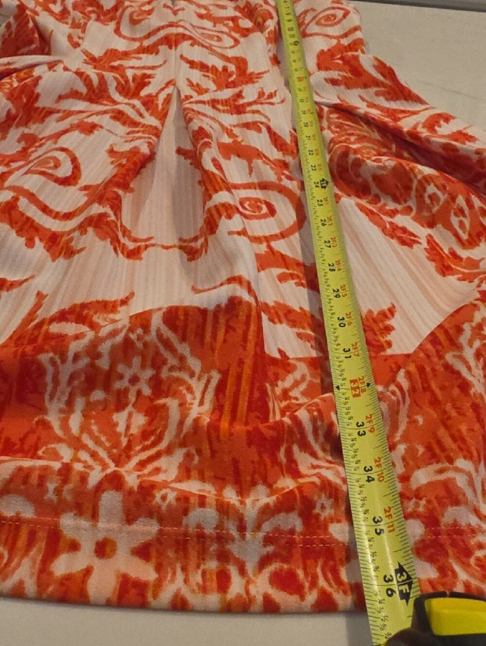 Danny & Nicole Orange and White Baroque Print Fit And Flare Dress - Picture 3 of 10